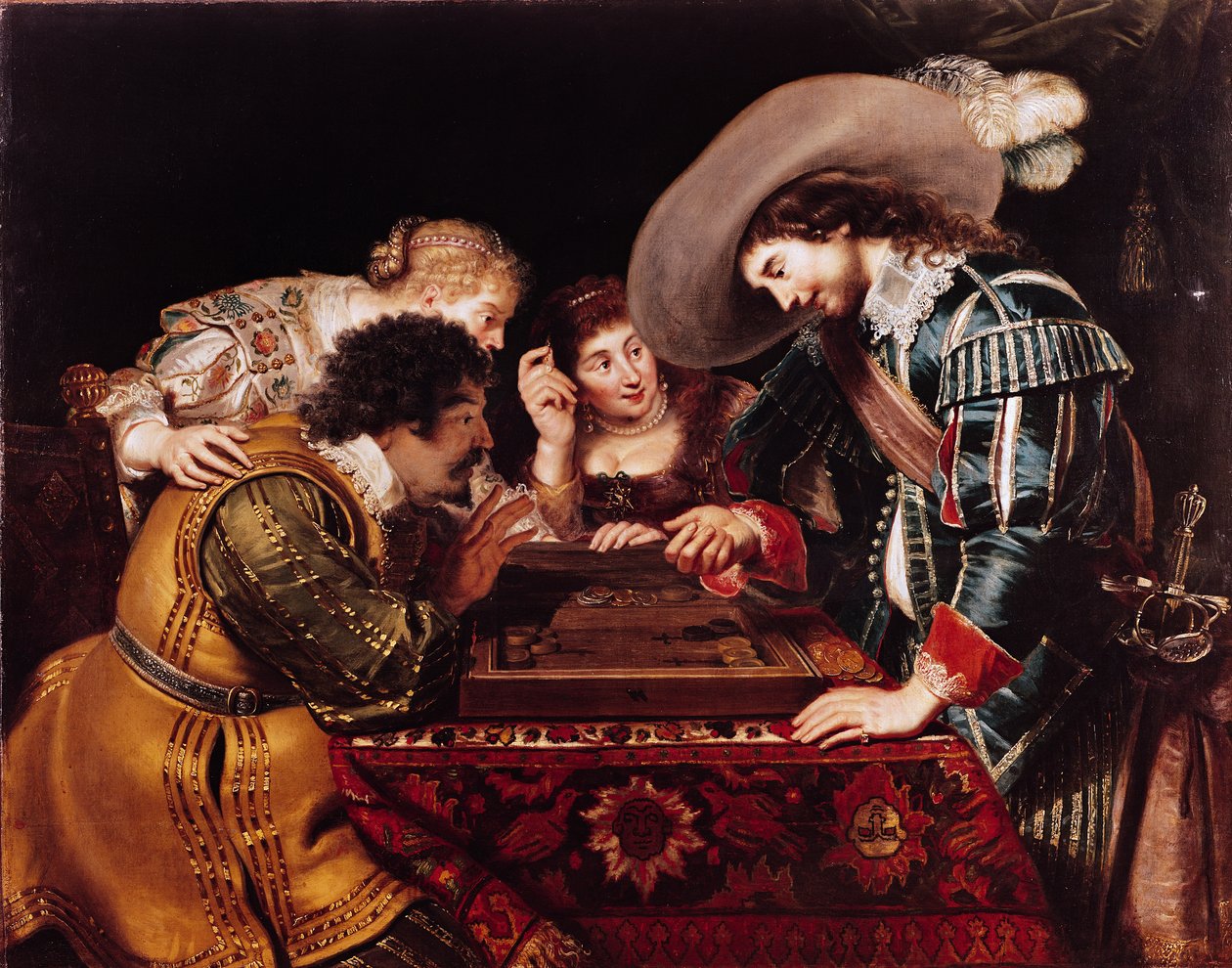 Das Spiel des Backgammon von Cornelis de Vos: Kunstdruck