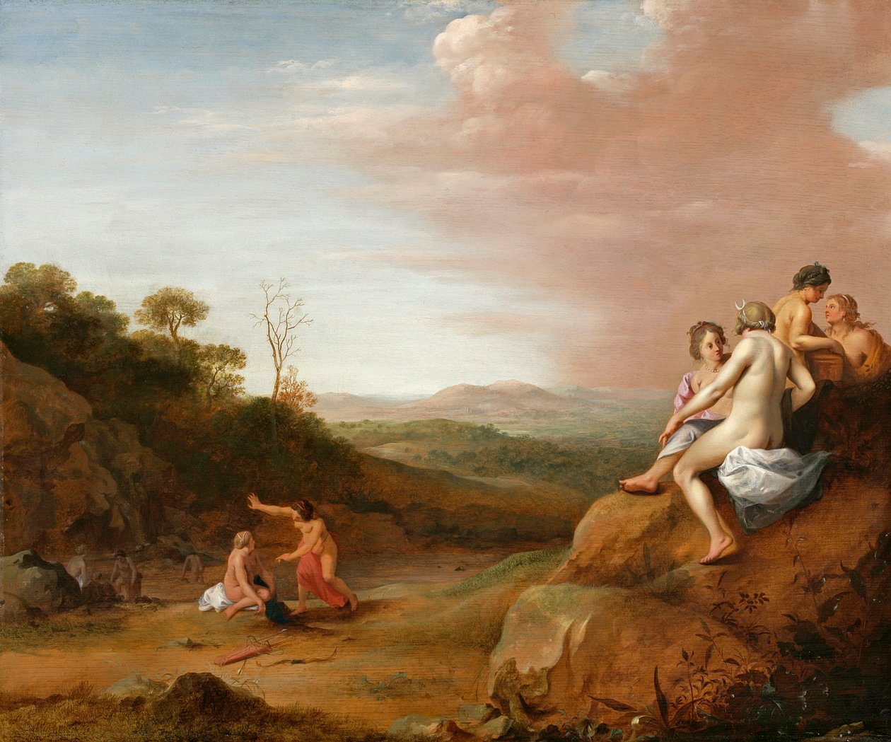 Diana und ihre Nymphen mit der Entdeckung von Callisto von Cornelis van Poelenburgh or Poelenburch
