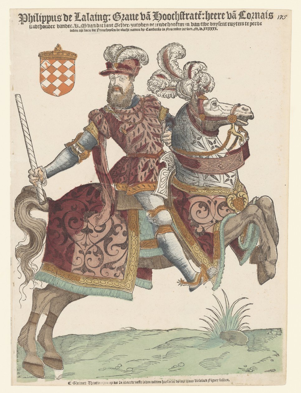 Porträt von Filips van Lalaing zu Pferd von Cornelis Anthonisz. (manner of)