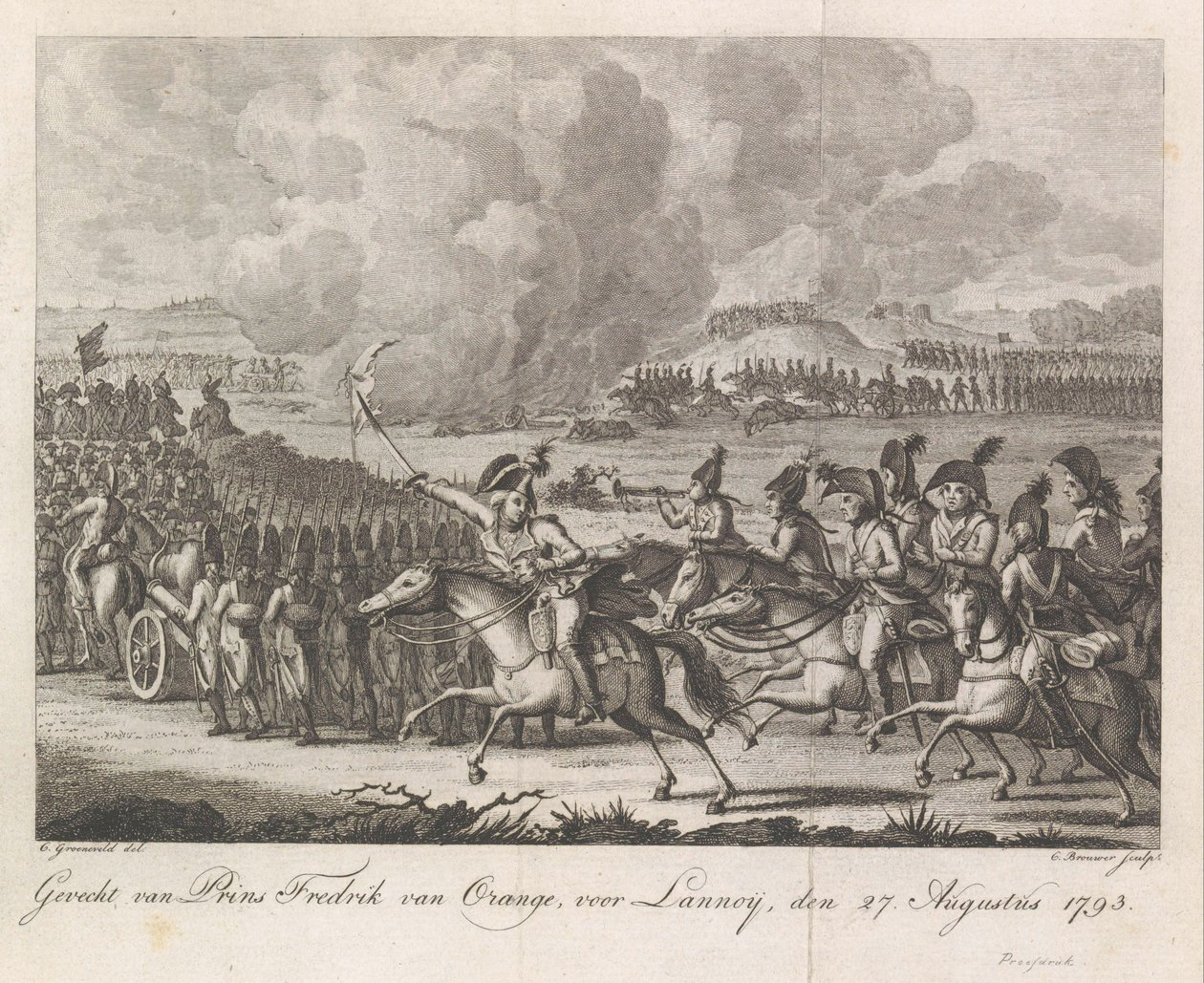 Prinz Wilhelm Georg Friedrich in der Schlacht bei Lannoy, 1793