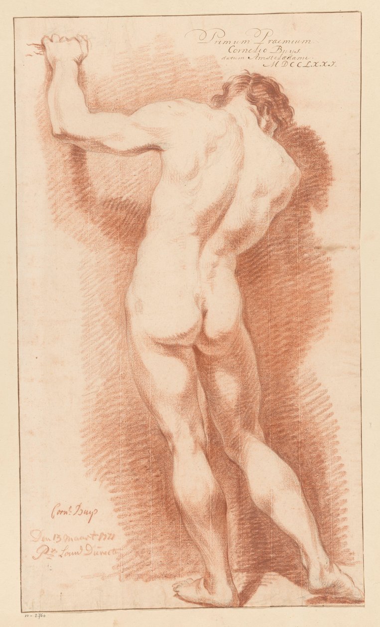 Stehender männlicher Akt, von hinten gesehen (1. Preis 1771) von Cornelis Buys