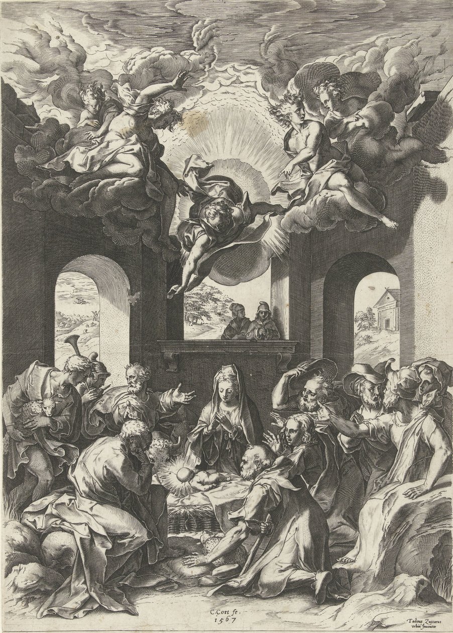 Anbetung durch die Hirten von Cornelis Cort