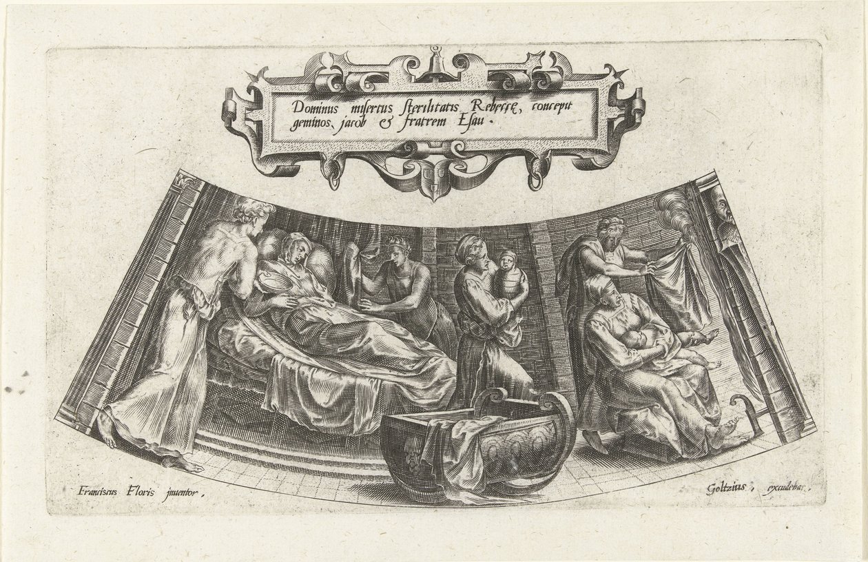 Die Geburt von Jakob und Esau von Cornelis Cort
