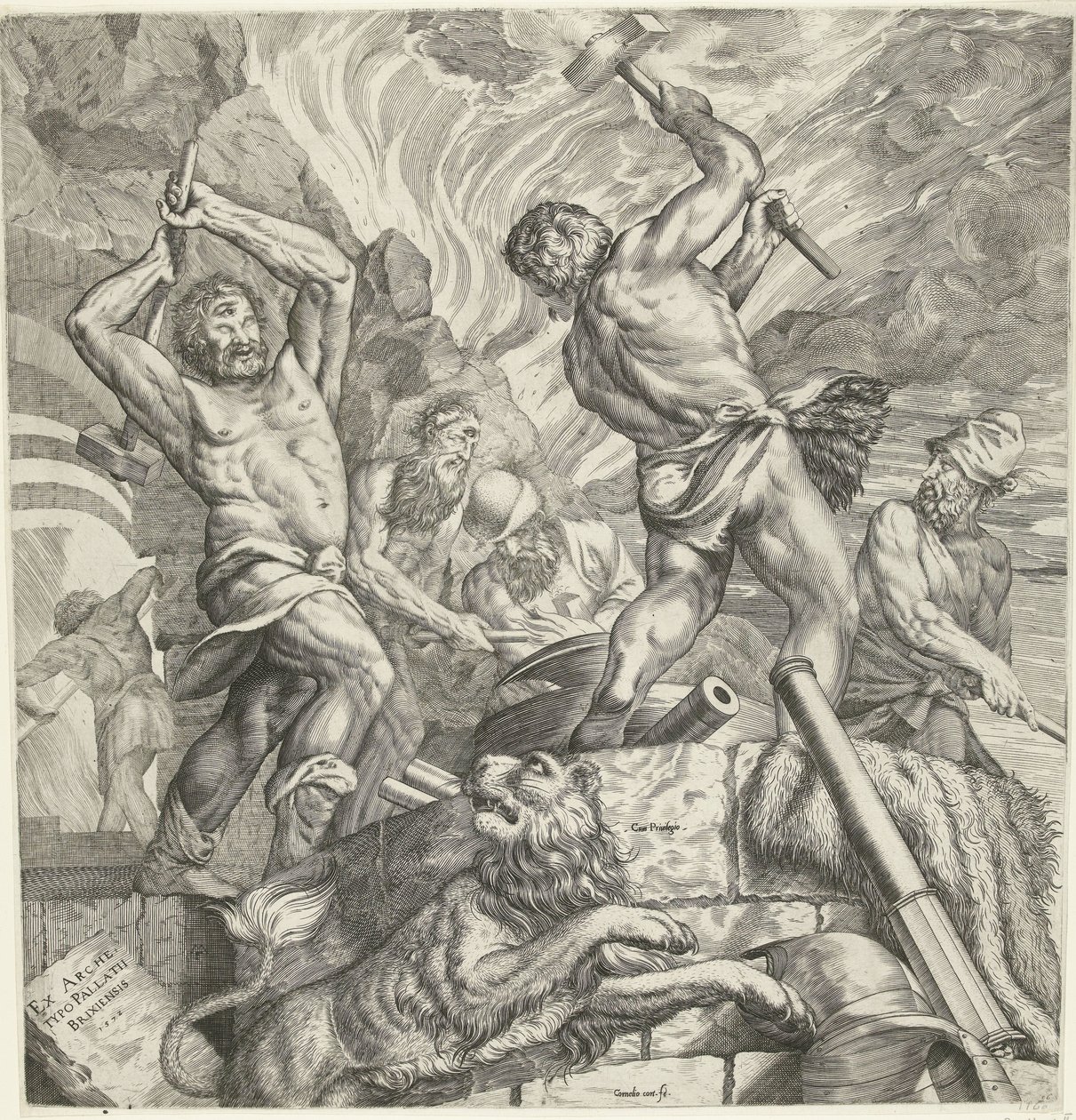 Die Schmiede der Zyklopen von Cornelis Cort