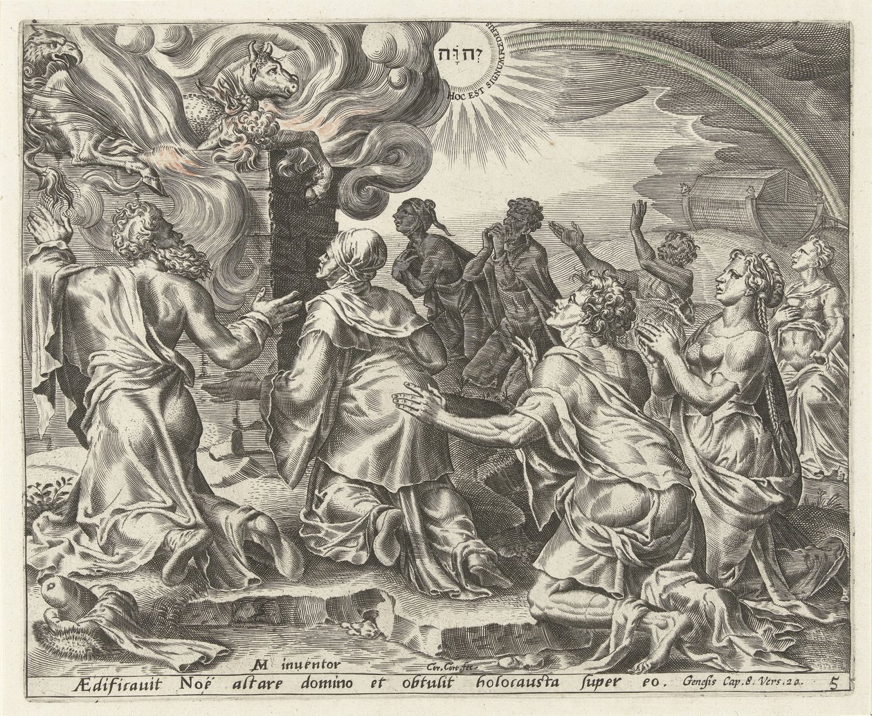 Das Opfer von Noah von Cornelis Cort
