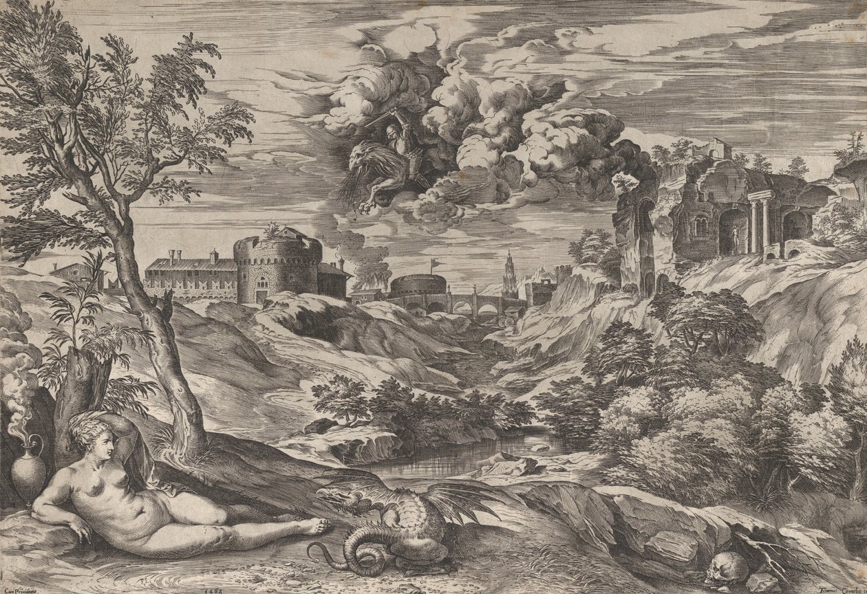 Ruggiero rettet Angelica von Cornelis Cort