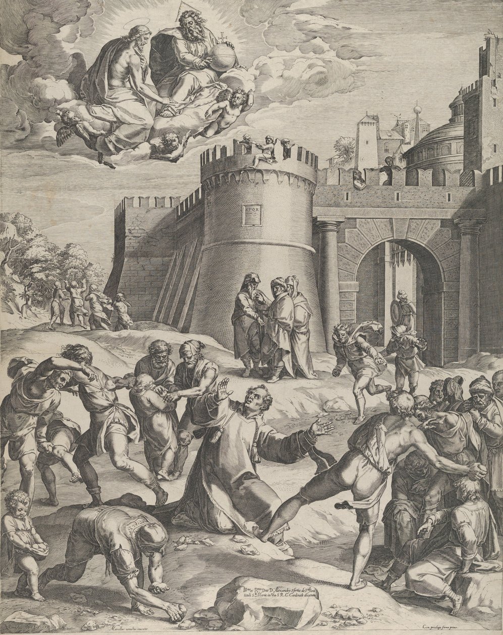 Das Martyrium des Heiligen Stephanus, 1576 von Cornelis Cort