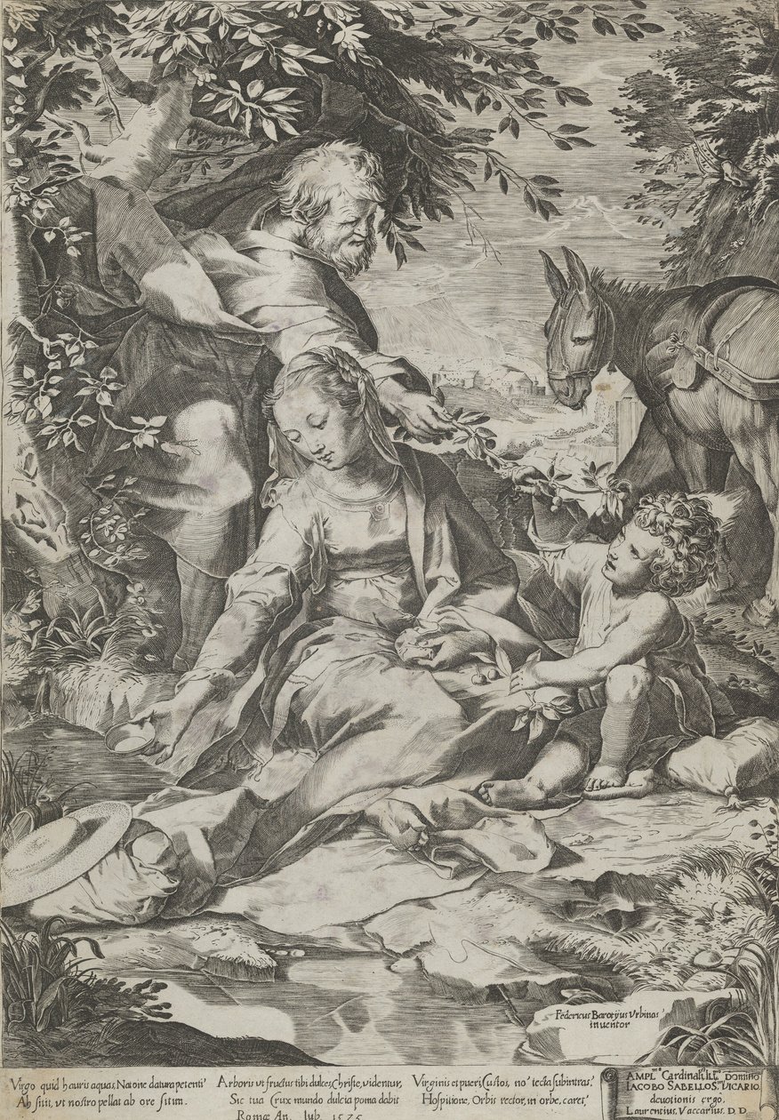 Die Rast auf der Rückkehr aus Ägypten, 1575 von Cornelis Cort