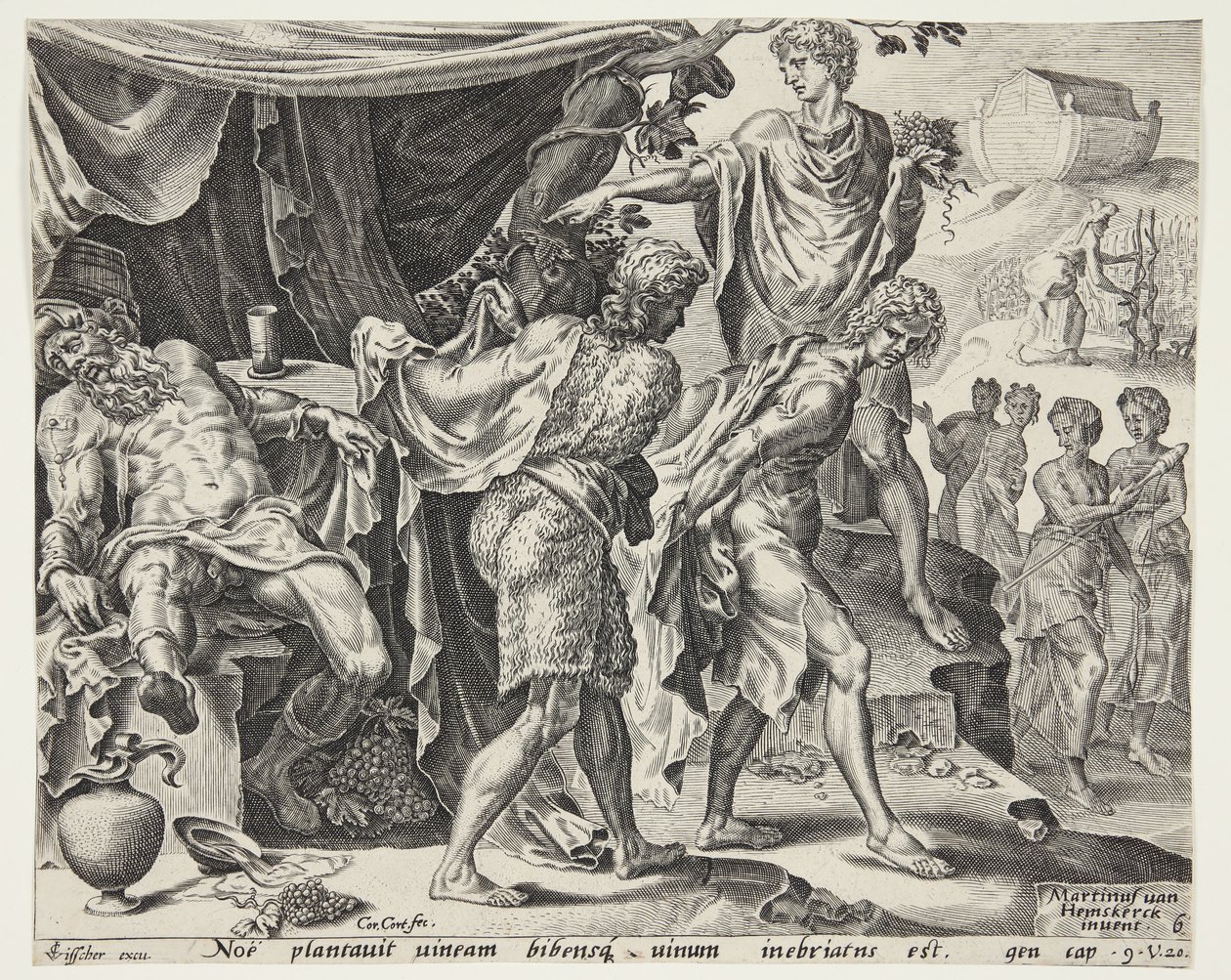 Die Verspottung Noahs von Cornelis Cort