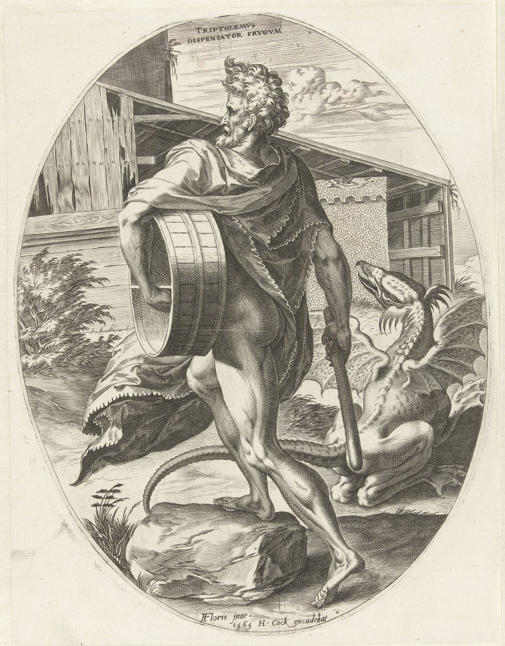 Triptolemos (Götter der Landwirtschaft) von Cornelis Cort