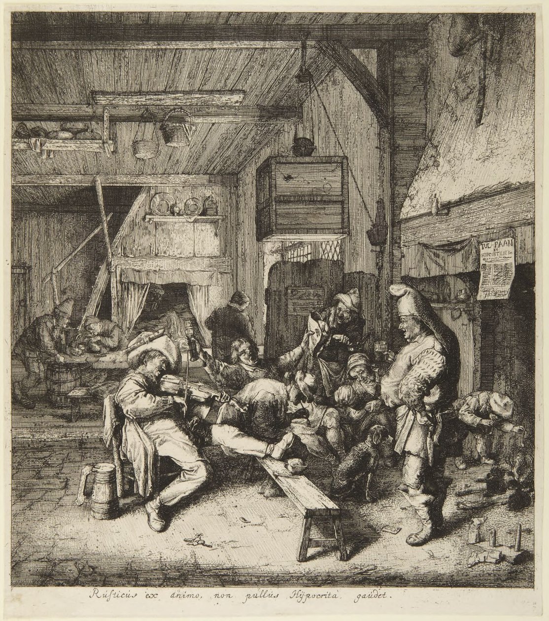 Sitzender Geigenspieler von Cornelis Dusart
