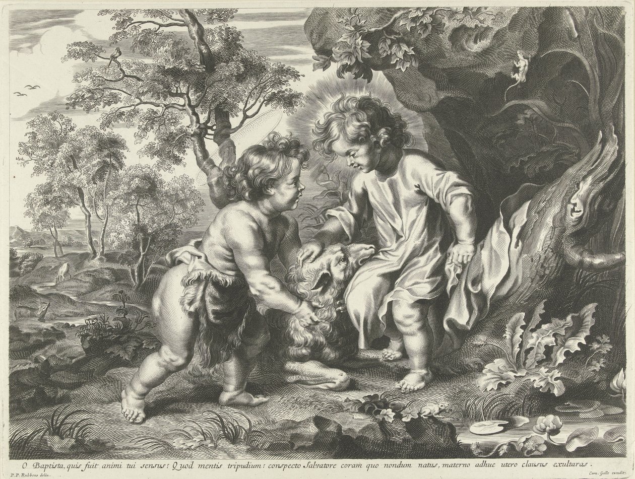 Johannes der Täufer und Christus als Kinder von Cornelis Galle (I) (possibly)