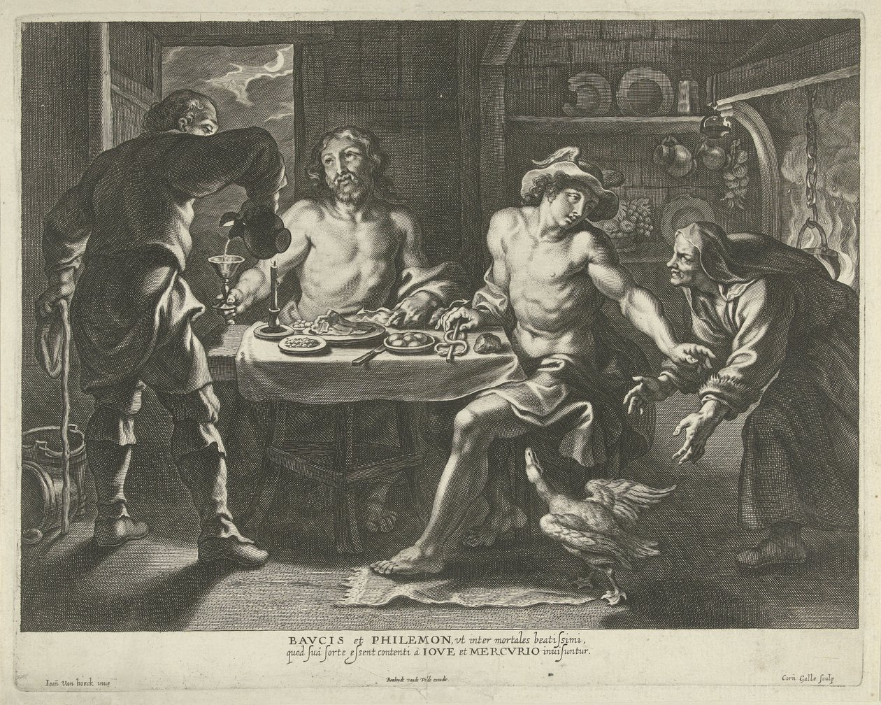 Jupiter und Merkur im Haus von Philemon und Baucis von Cornelis Galle (I)
