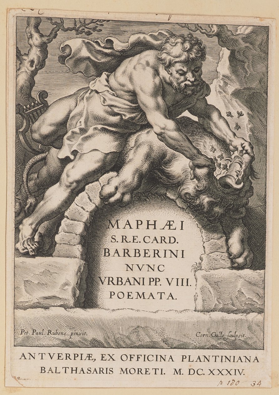 Titelseite für Maffeo Barbarini, Poemata von Cornelis Galle I after Sir Peter Paul Rubens