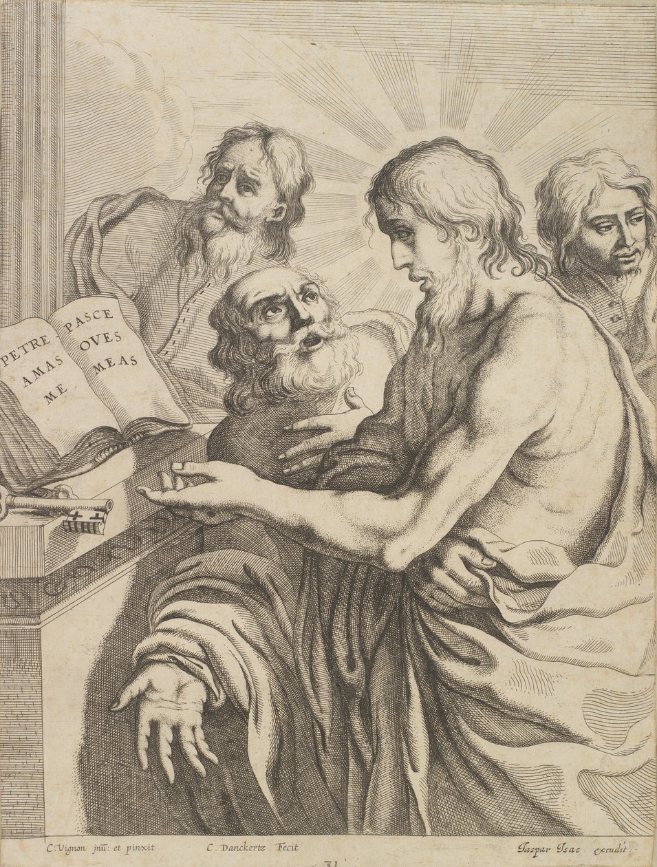 Christus übergibt Petrus die Schlüssel von Cornelis I Danckerts