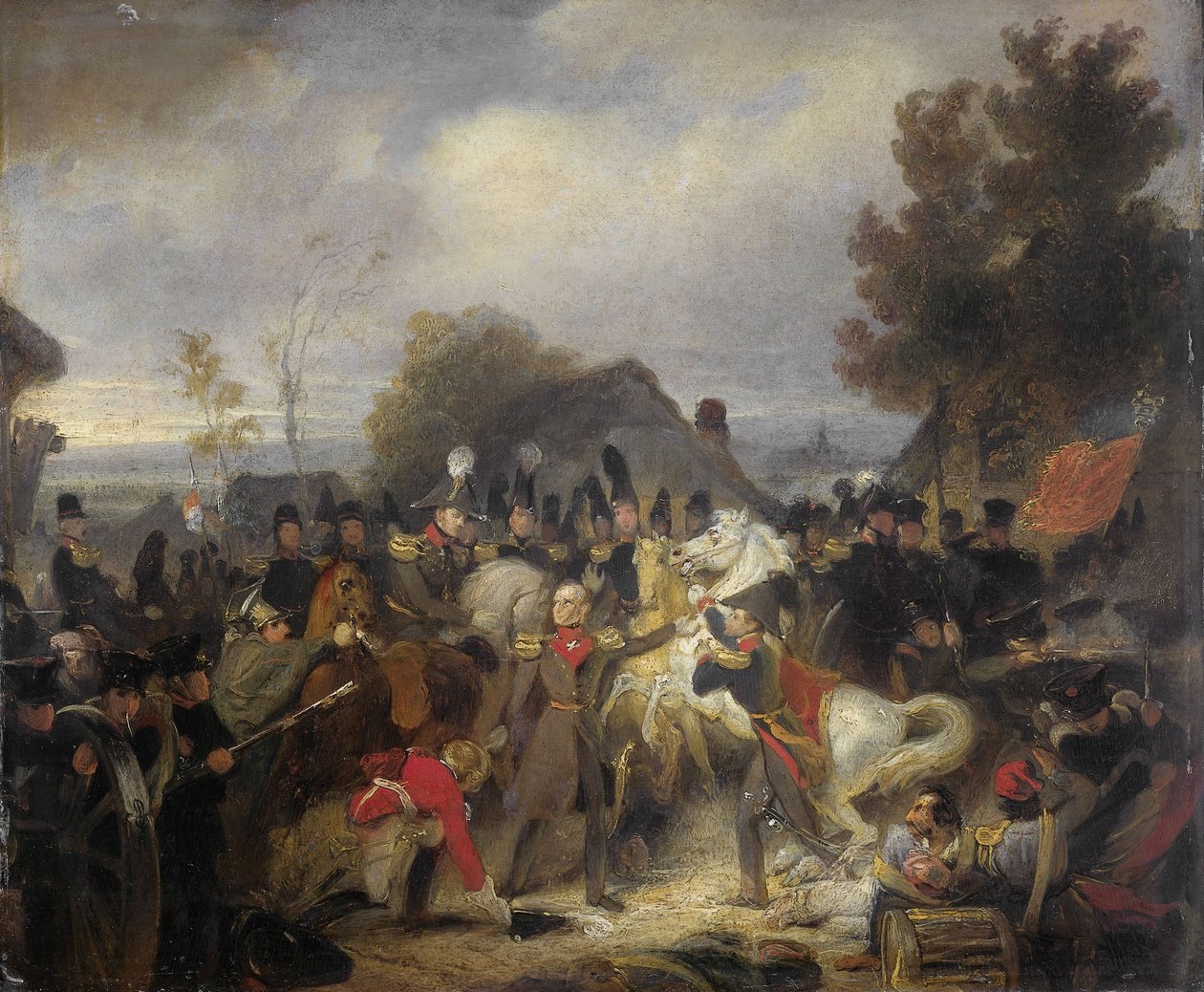 Der Prinz von Oranien wechselt sein verwundetes Pferd bei Boutersem von Cornelis Kruseman