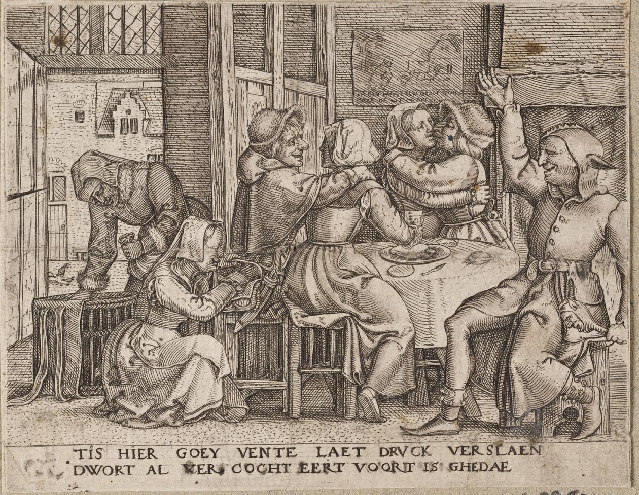 Zwei Liebespaare in einem Gasthaus von Cornelis Massijs
