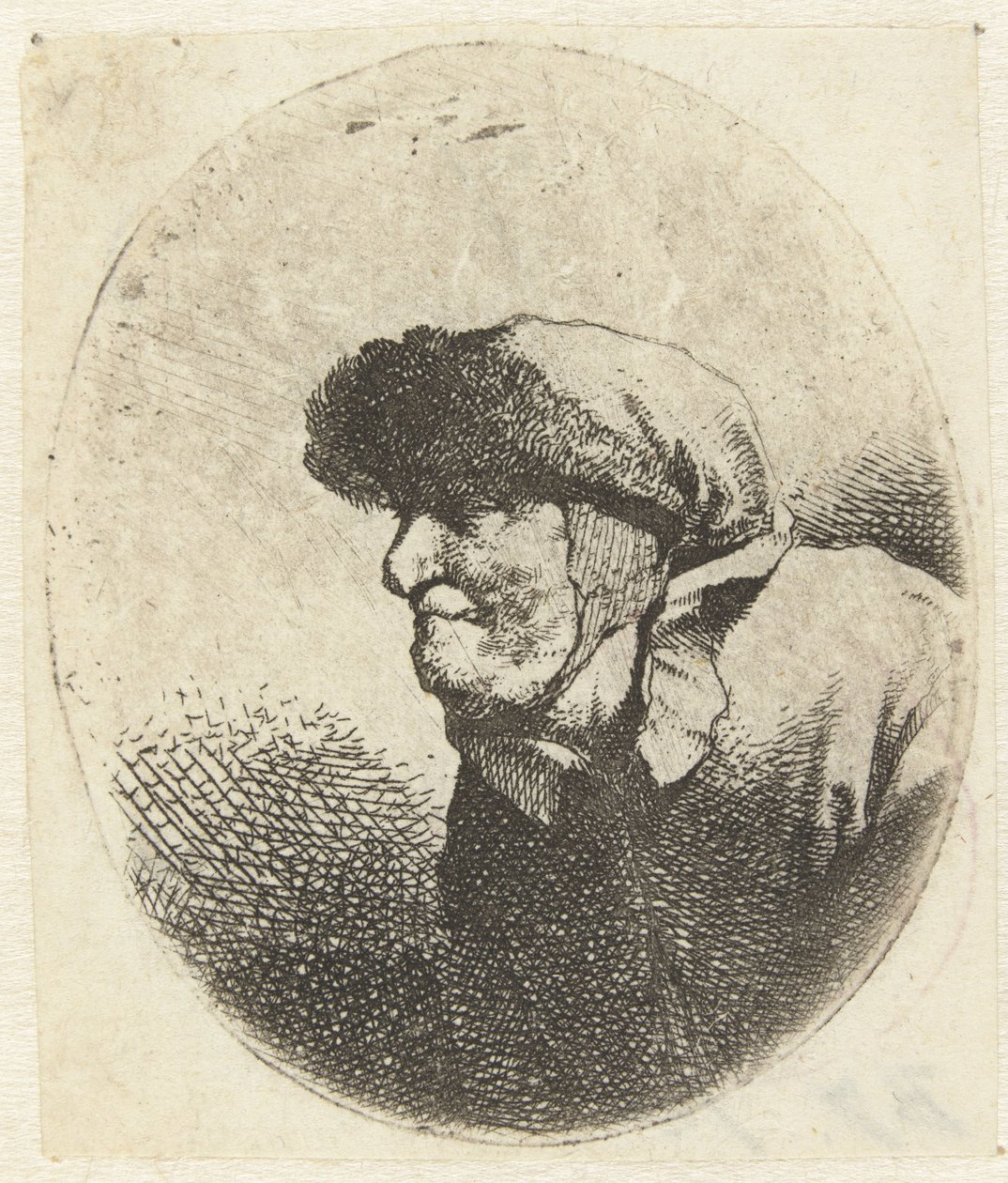 Büste einer alten Frau, im Profil von Cornelis Pietersz. Bega