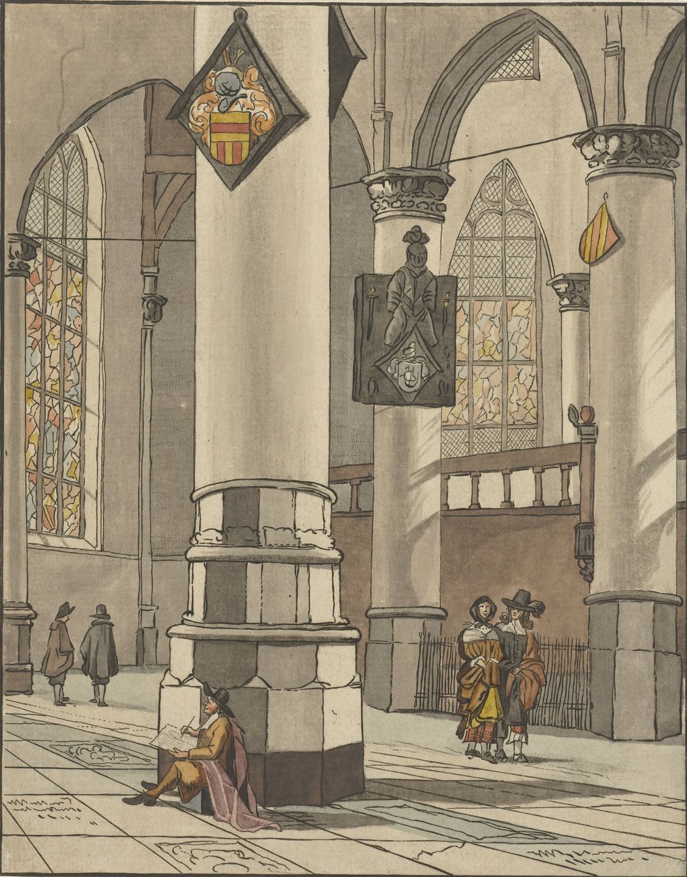 Kircheninneres von Cornelis Ploos van Amstel (signed by artist)