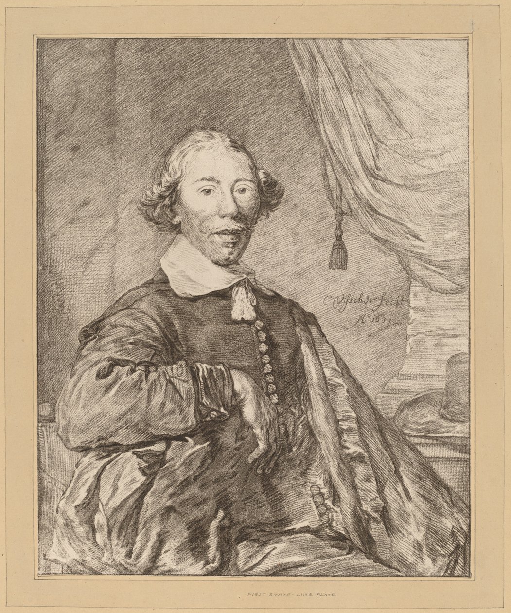 Porträt eines sitzenden Mannes von Cornelis Ploos van Amstel