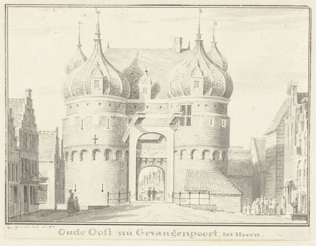 Das alte Oosterpoort oder Gefängnistor in Hoorn von Cornelis Pronk