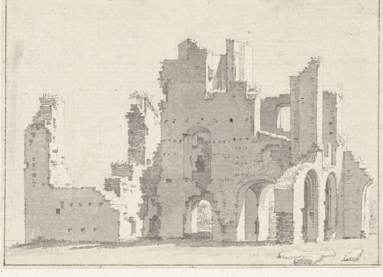 Die Ruine der Abtei in Rijnsburg von Cornelis Pronk