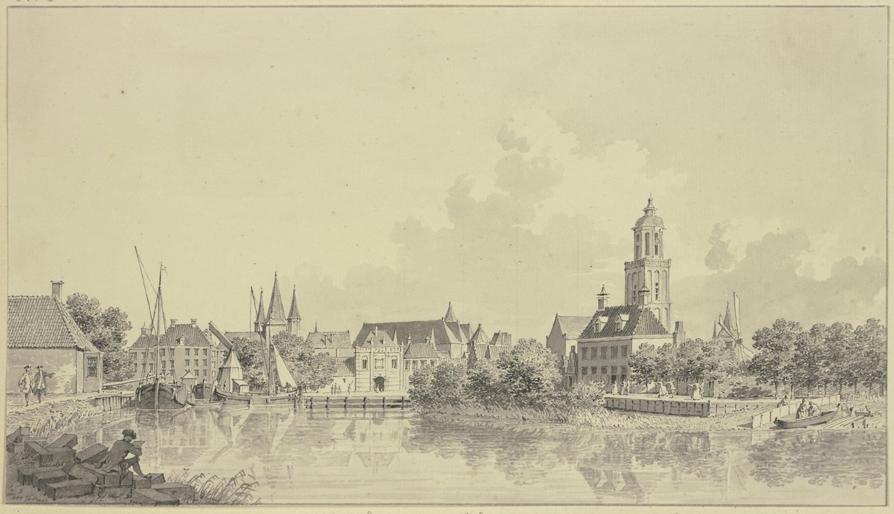 Blick auf den Hafen Zwolle von Cornelis Pronk