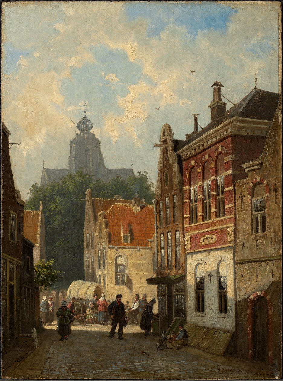 Niederländische Straßenszene von Cornelis Springer