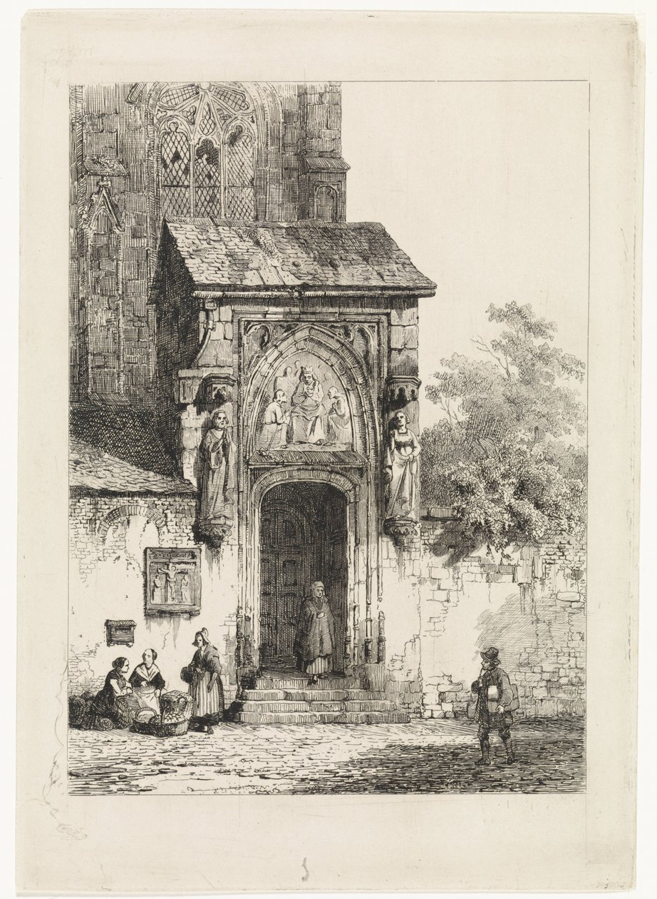 Ansicht eines Kirchenportals von Cornelis Springer