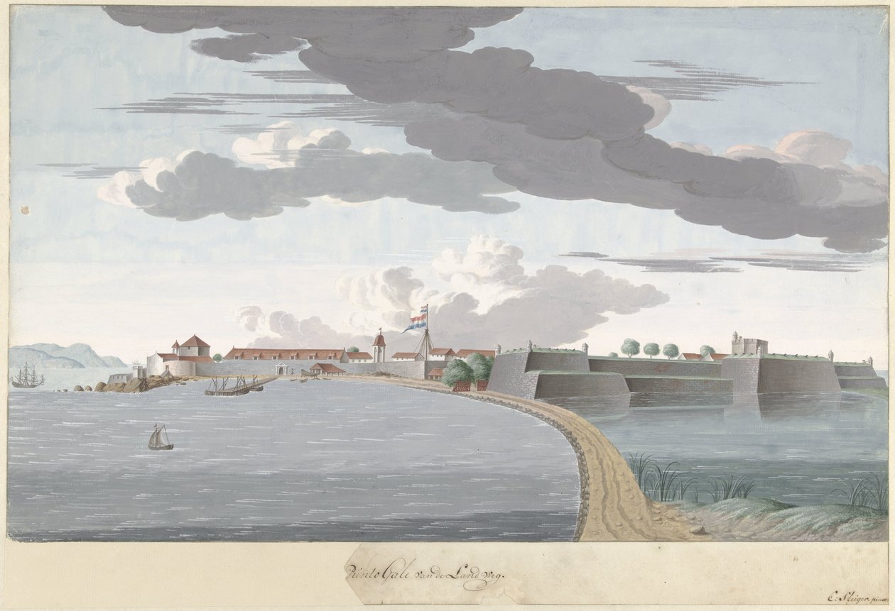 Fort Galle auf Ceylon, von der Landseite gesehen von Cornelis Steiger