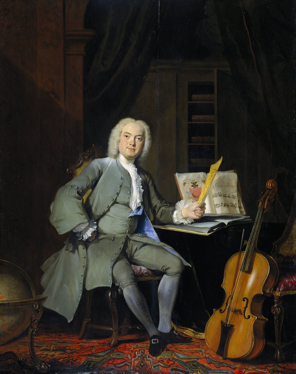 Porträt eines Mitglieds der Familie Van der Mersch von Cornelis Troost (signed by artist)