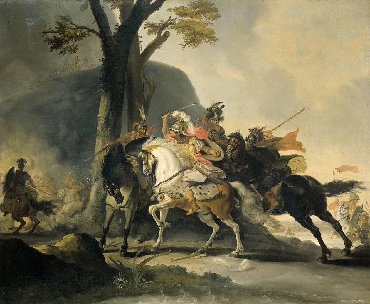 Alexander der Große in der Schlacht am Granicus gegen die Perser von Cornelis Troost