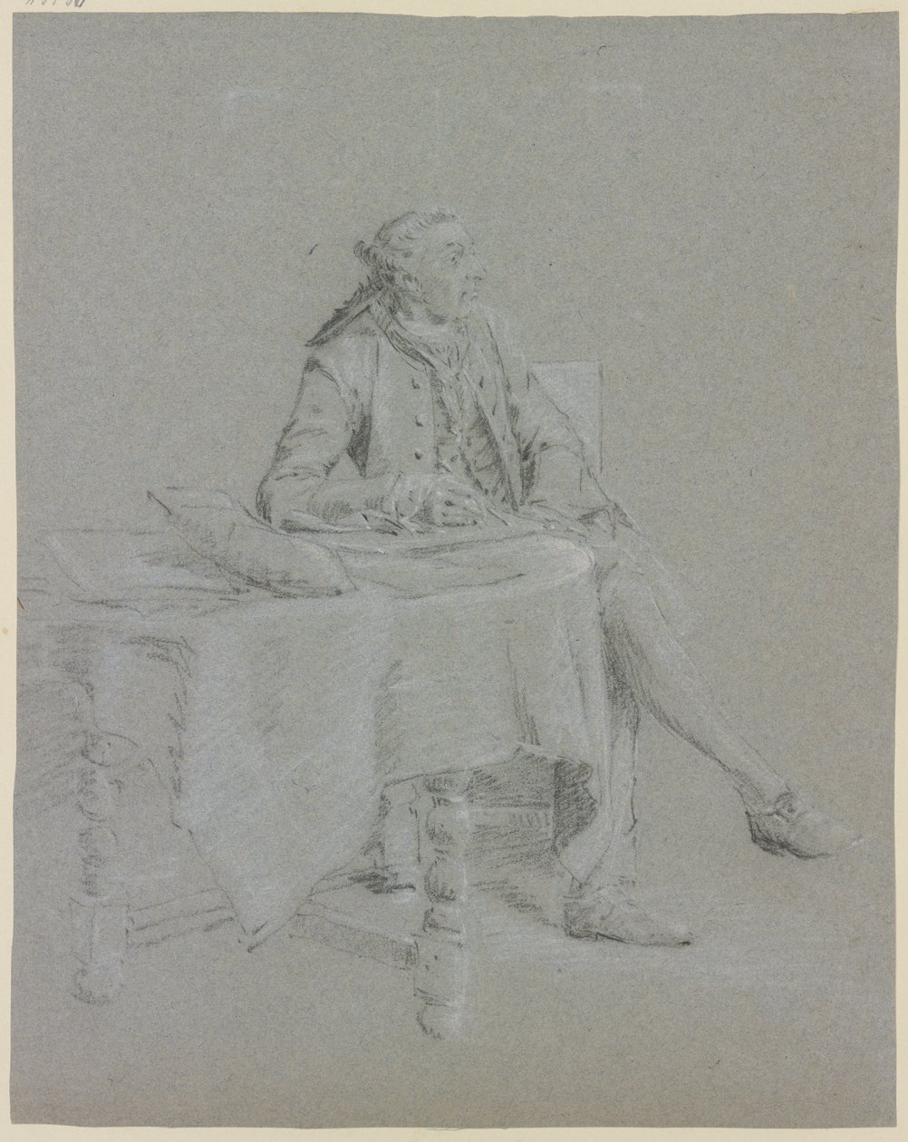 Kavalier am Tisch sitzend von Cornelis Troost