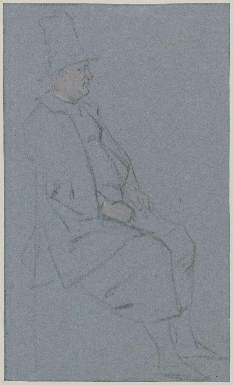 Sitzender Quäker, Profil nach rechts von Cornelis Troost