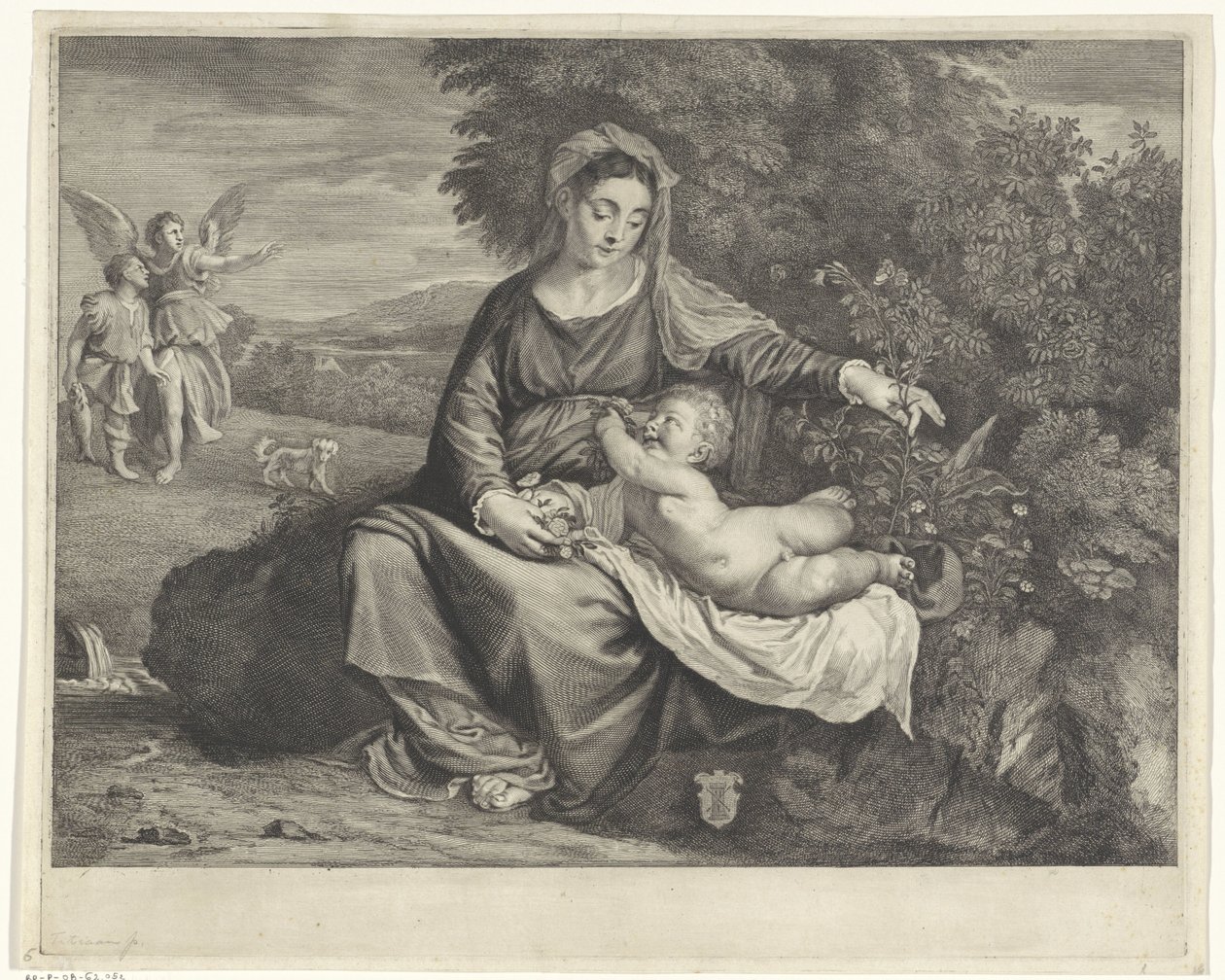 Maria mit Kind und Tobias und der Engel von Cornelis Visscher (II)