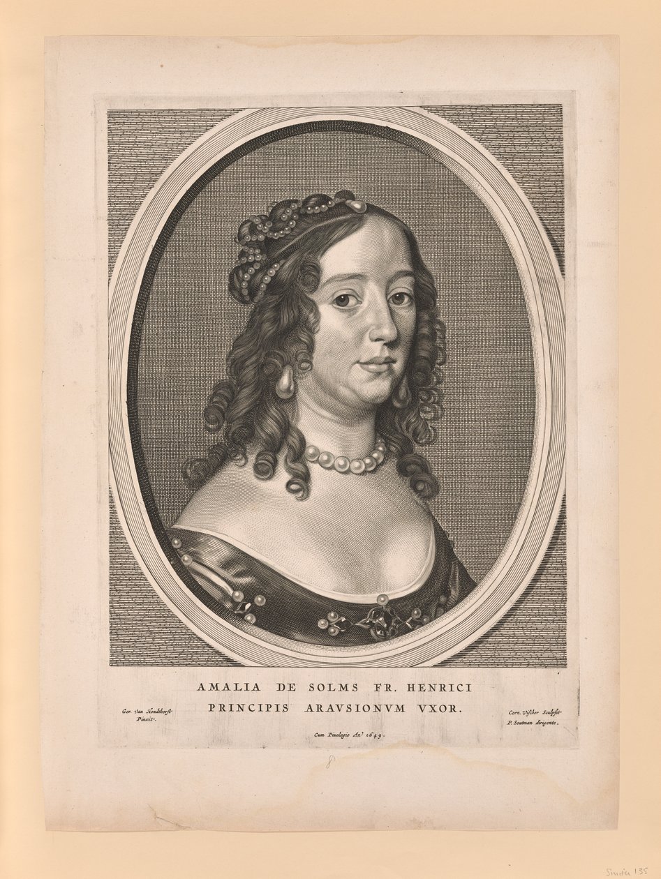Amalia van Solms, Ehefrau von Friedrich Heinrich, aus Neun Porträts von Cornelis Visscher