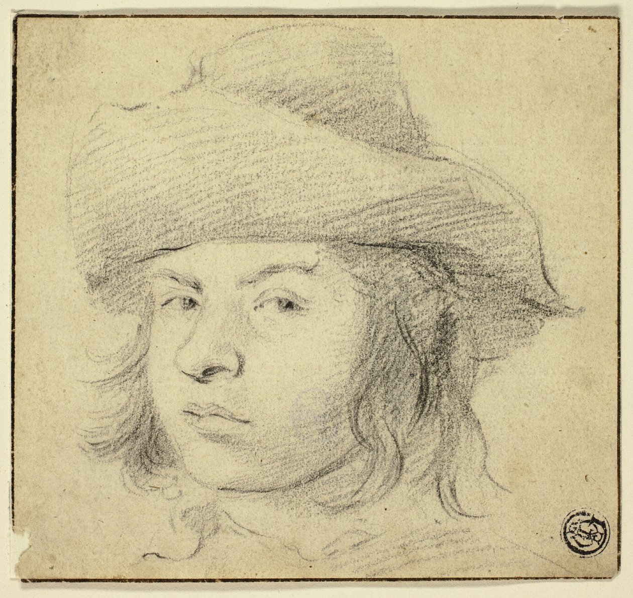 Büste eines jungen Mannes mit Hut von Cornelis Visscher