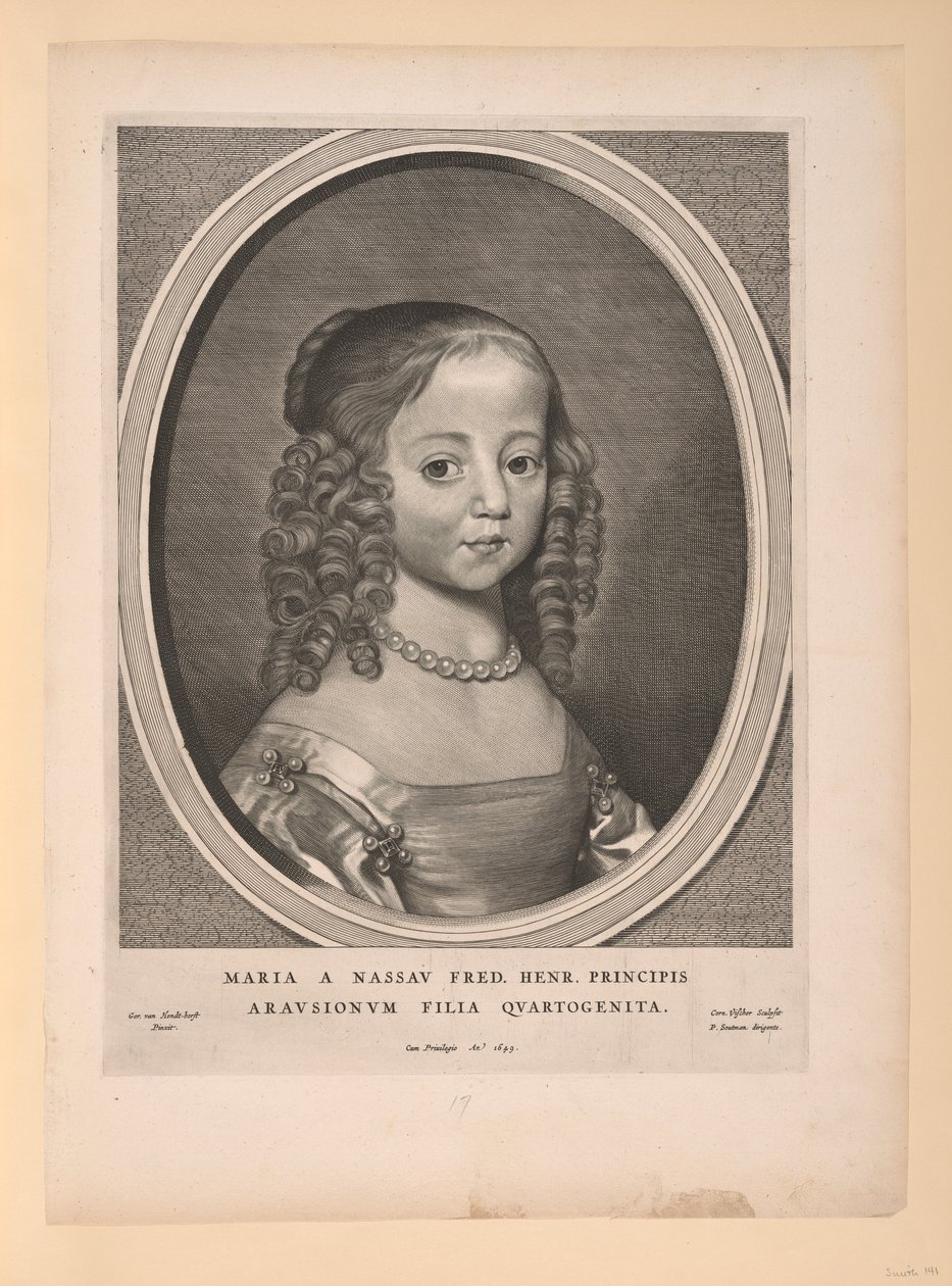 Maria, Prinzessin von Oranien-Nassau, aus Neun Porträts von Cornelis Visscher