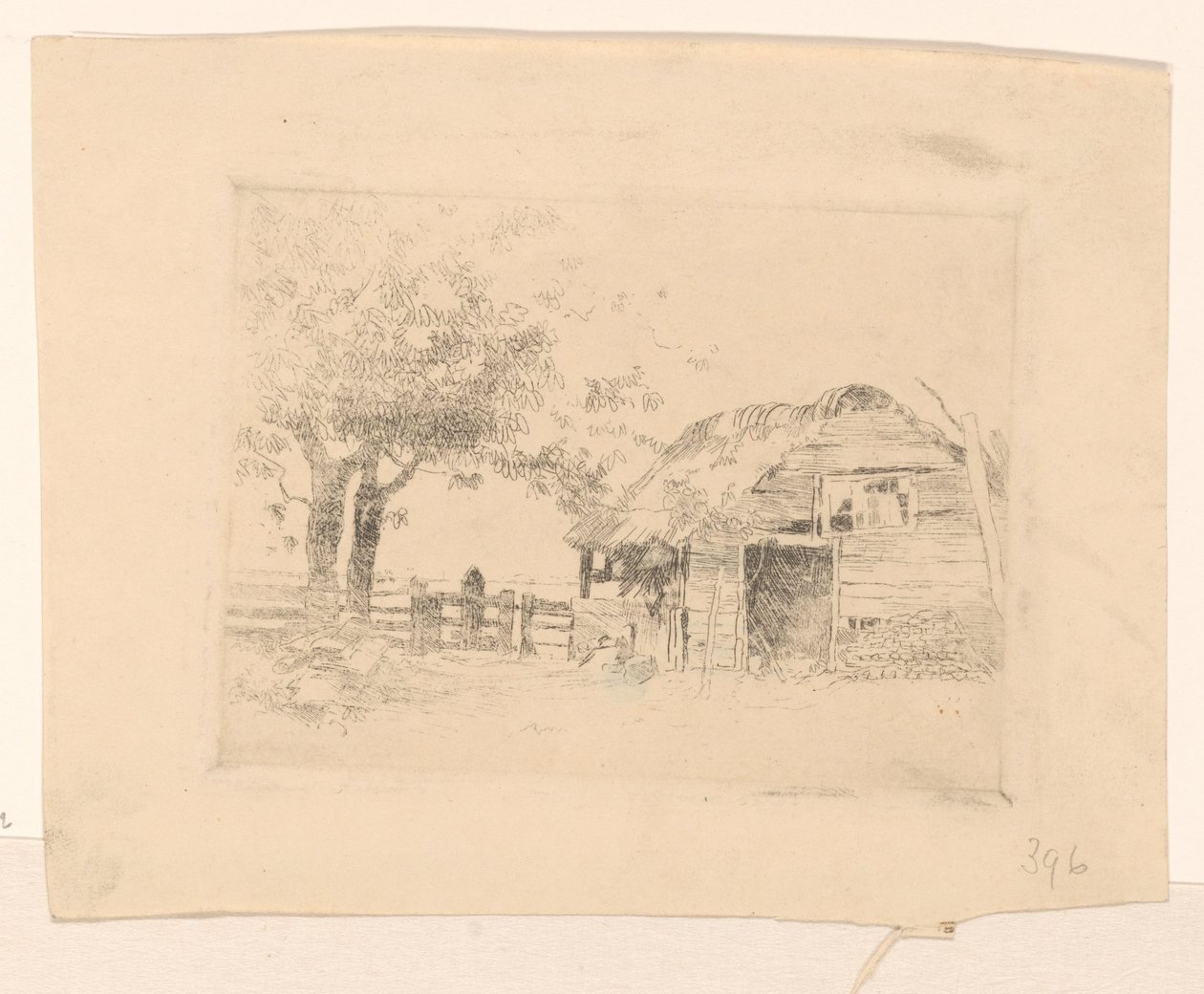 Alte Scheune mit Strohdach von Cornelis Vreedenburgh