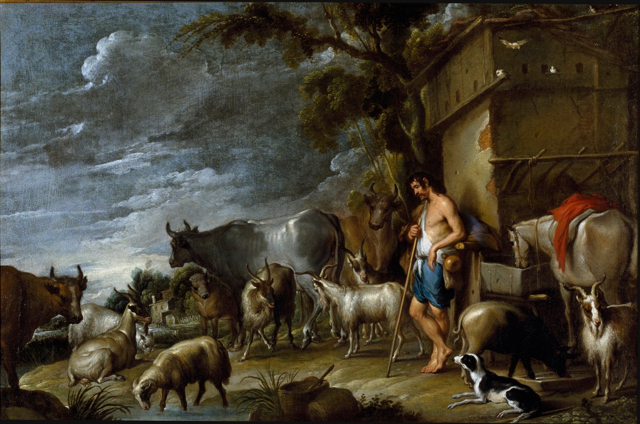 Geschichte des verlorenen Sohnes: Die Schweinehirtin. von Cornelis de Wael