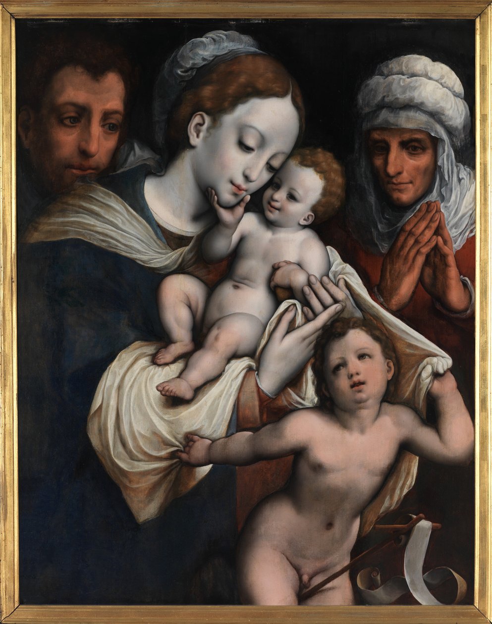 Heilige Familie mit Elisabeth und Johannes dem Täufer von Cornelis van Cleve