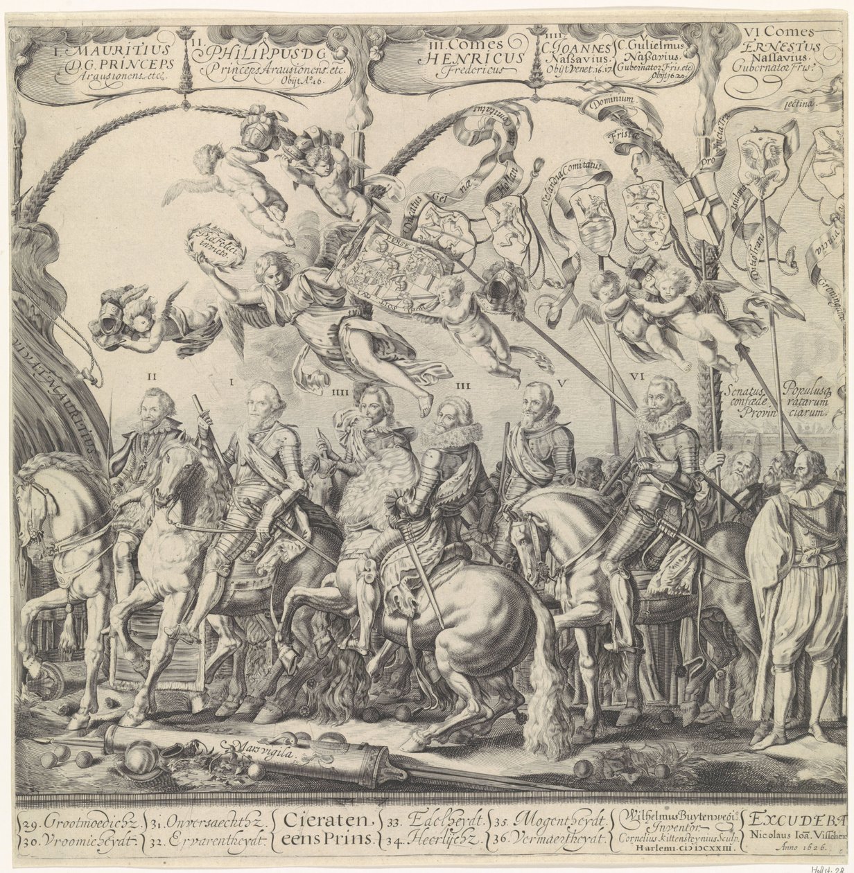 Triumphzug von Wilhelm von Oranien, rechte Platte von Cornelis van Kittensteyn