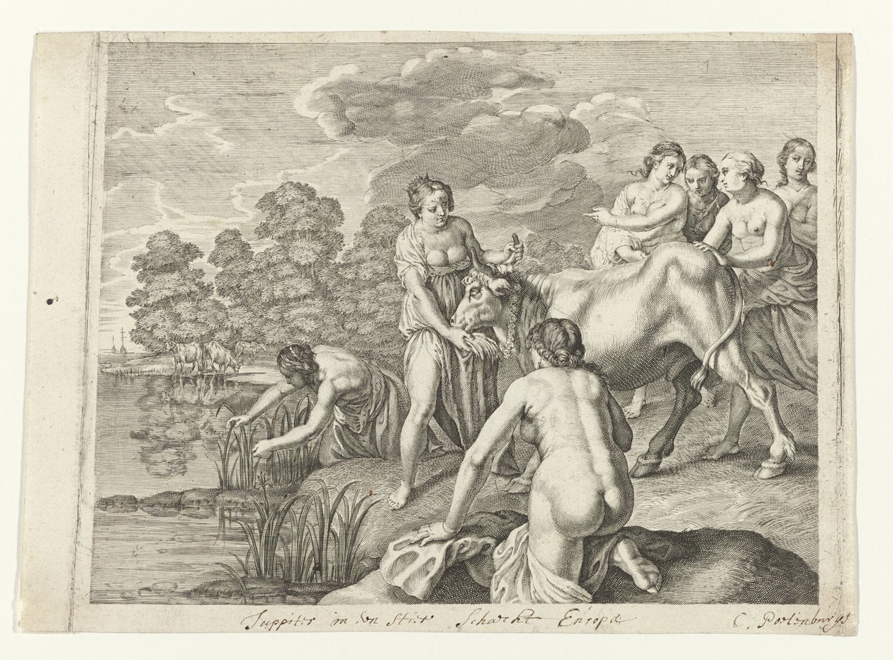 Jupiter entführt Europa von Cornelis van Poelenburch (possibly)