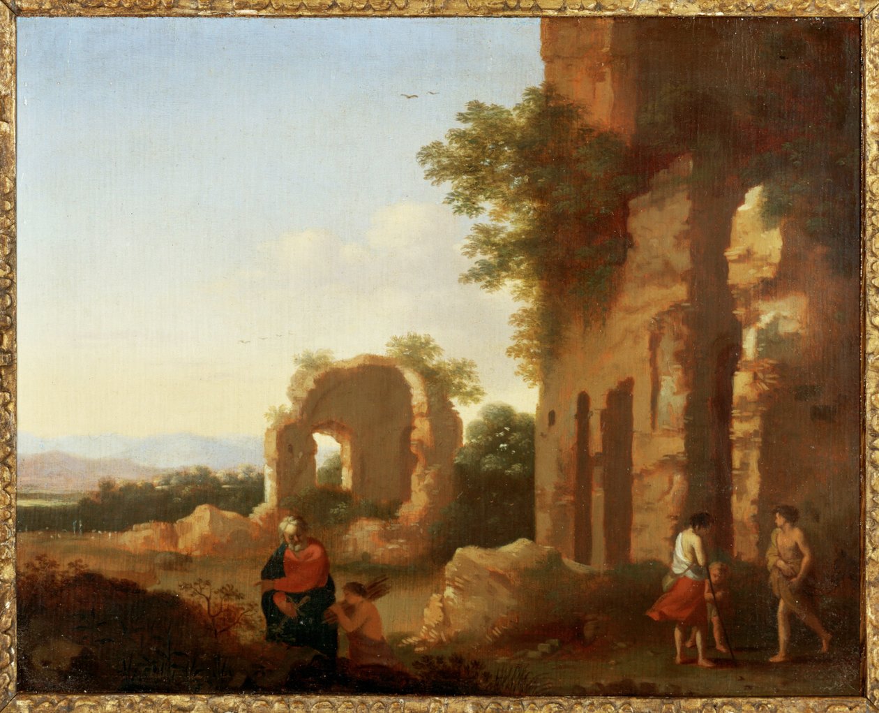Die Abreise von Abraham und Isaak von Cornelis van Poelenburgh or Poelenburch