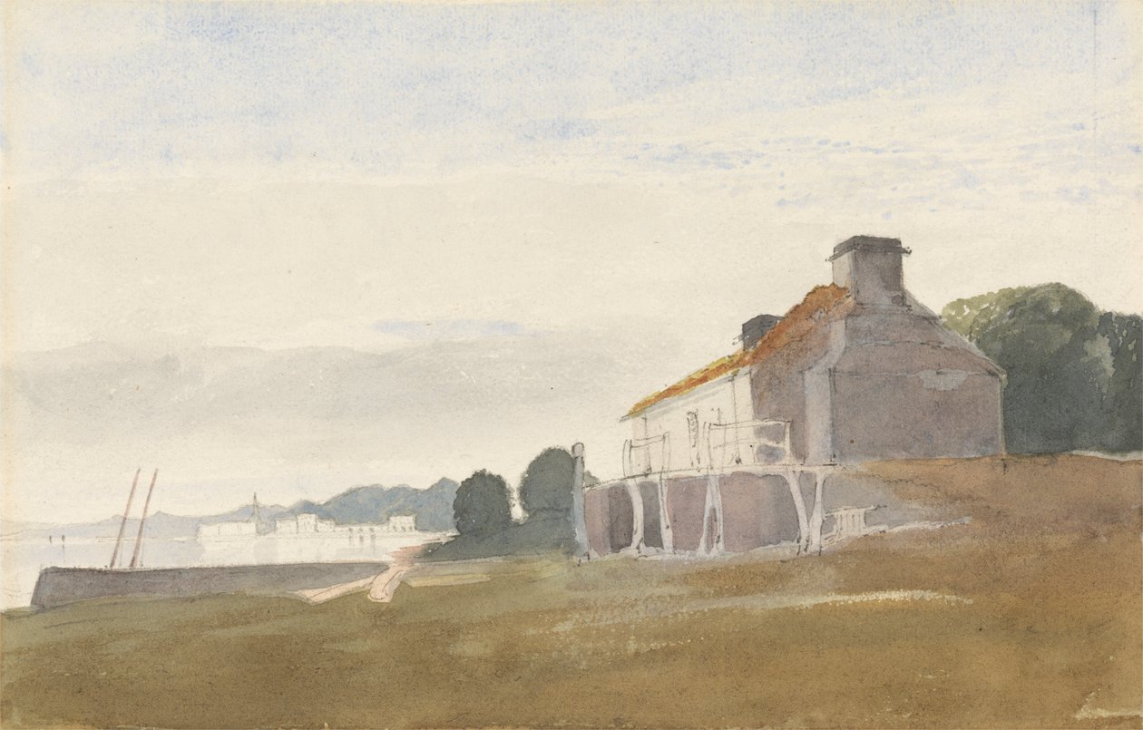 Hütte an einer Bucht von Cornelius Varley