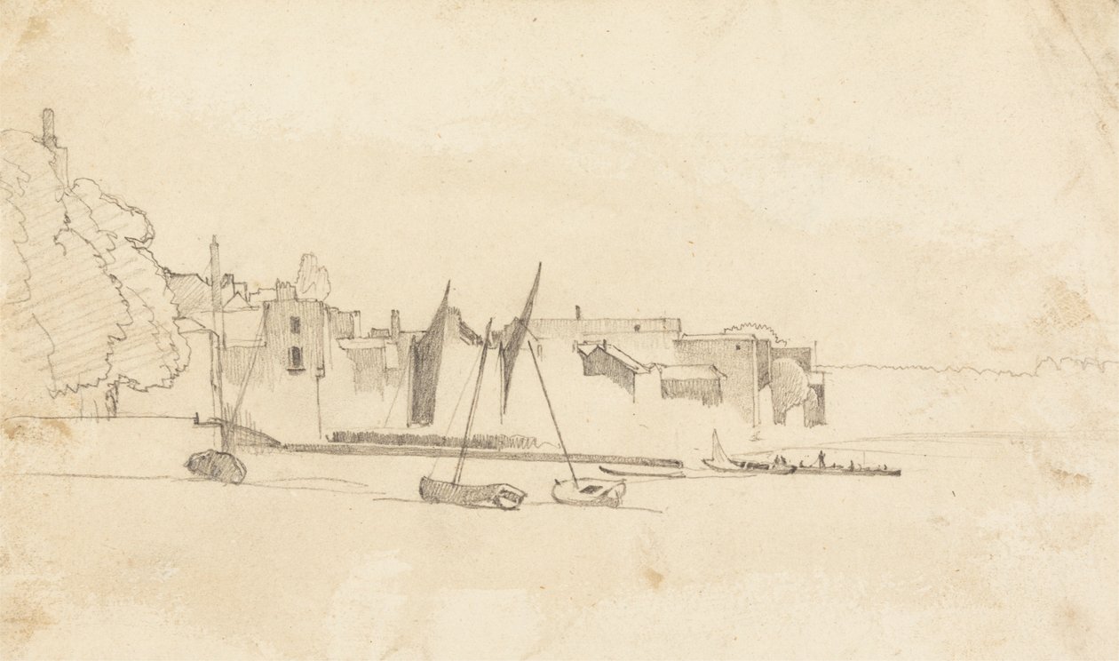 Kleine Boote im Hafen von Cornelius Varley