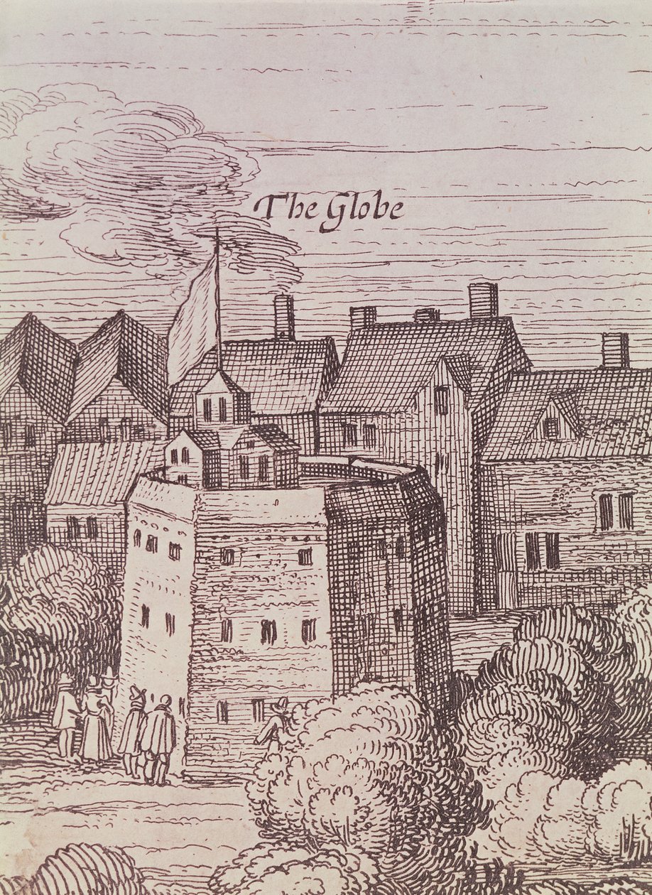 Das Globe Theatre (Detail) von Cornelius de Visscher