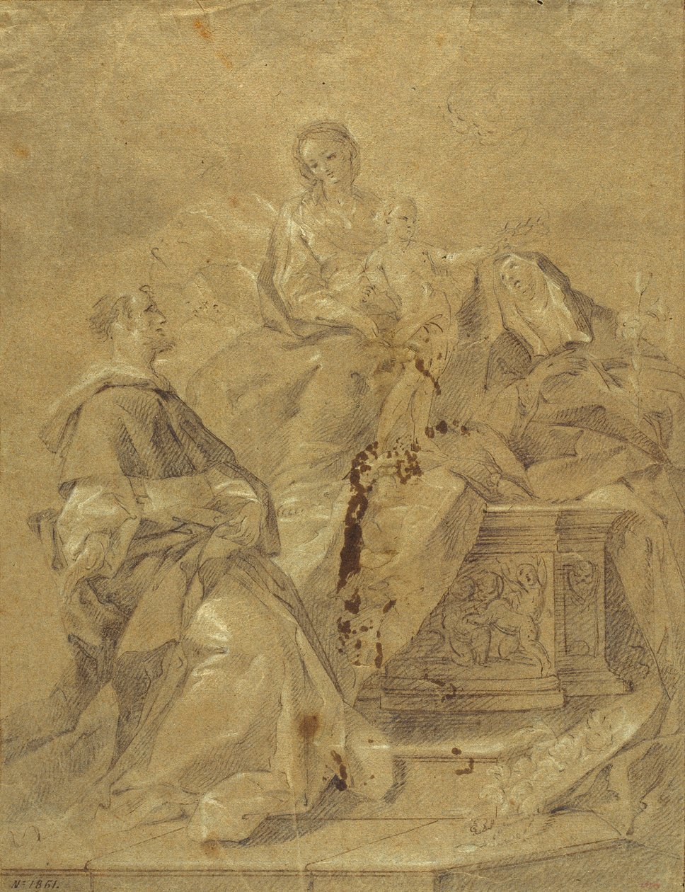 Jungfrau und Kind, Heilige Katharina von Siena und Heiliger Dominikus von Corrado Giaquinto