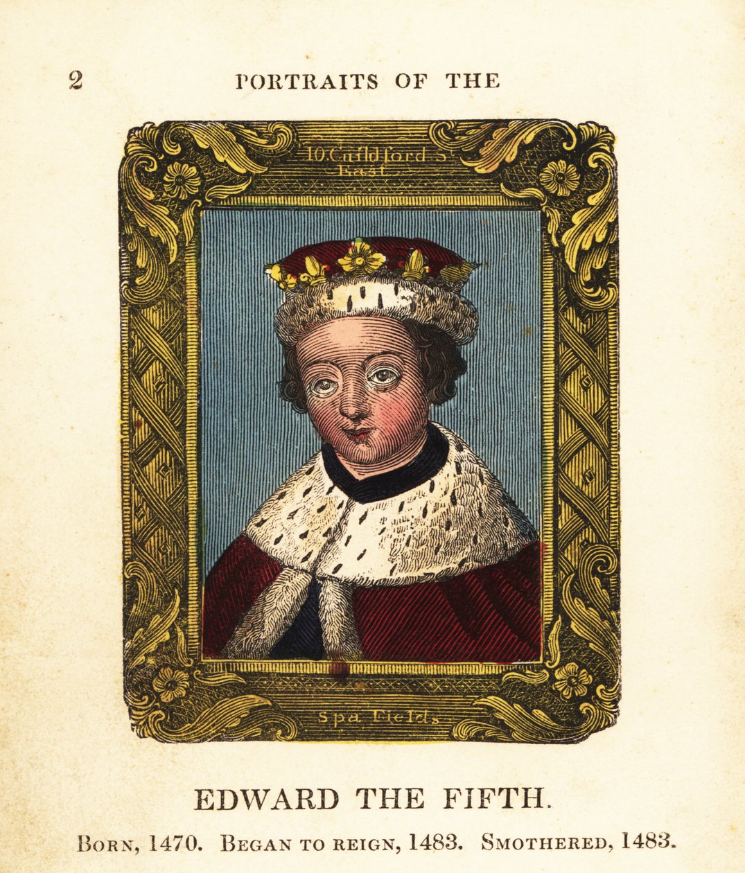 Porträt von König Edward dem Fünften, Edward V. von England, geboren 1470, begann die Herrschaft 1483 und erstickt 1483 von Cosmo Armstrong
