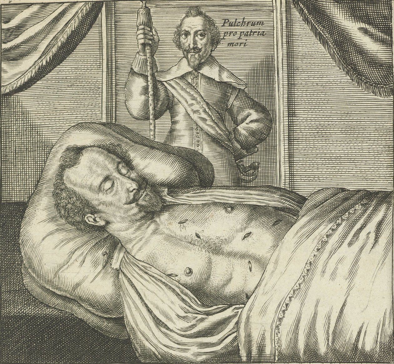 Leichnam von Sébastien de La Ruelle aufgebahrt von Crispijn van de Passe